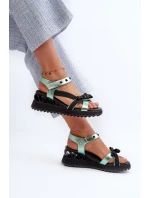 Dámske sandále s mašľou D&A zelené Dámske sandále s mašľou D&A zelené