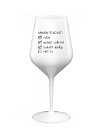 VÁNOČNÍ TODO LIST - bílá nerozbitná sklenice na víno 470 ml