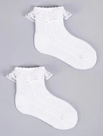 Dievčenské ponožky s volánom 3Pack SKL-0009G-0100 white - Yoclub