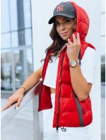 Dámská prošívaná vesta červená Dstreet model 21970402 - FashionStreet Dámská prošívaná vesta červená Dstreet model 21970402 - FashionStreet