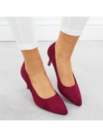 Dámské semišové lodičky na jehlovém podpatku fuchsiové barvy Sergio model 21905065 - LEONE