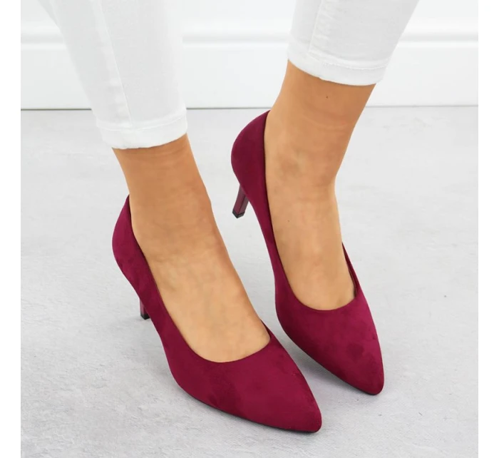 Dámské semišové lodičky na jehlovém podpatku fuchsiové barvy Sergio model 21905065 - LEONE