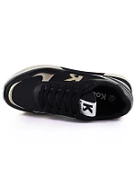 Dámské kožené sportovní polobotky černé model 22079025 - Kobbo Dámské kožené sportovní polobotky černé model 22079025 - Kobbo