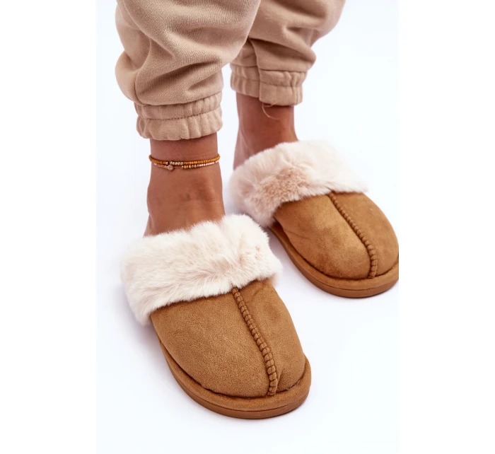 Dámské Pantofle s Kožešinou Camel model 21563577 - Boto