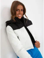 Dámska bunda NM KR D2 3825 68P biela a čierna