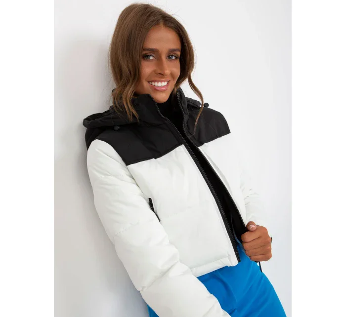 Dámska bunda NM KR D2 3825 68P biela a čierna