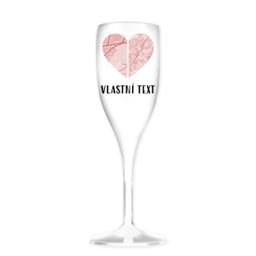 Personalizovaná nerozbitná prosecco sklenice - dvě mapy jako srdce