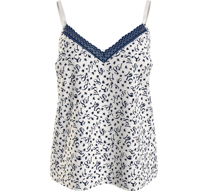 Dámsky pyžamový top WOVEN CAMI PRINT UW0UW05006 02X biely s potlačou - Tommy Hilfiger Dámsky pyžamový top WOVEN CAMI PRINT UW0UW05006 02X biely s potlačou - Tommy Hilfiger