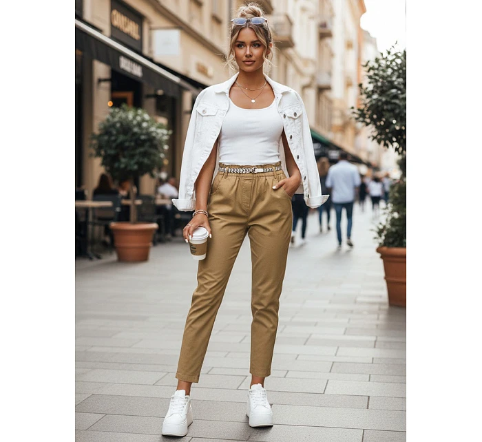 Dámske nohavice z ťavej látky ERLON FashionStreet UY2099