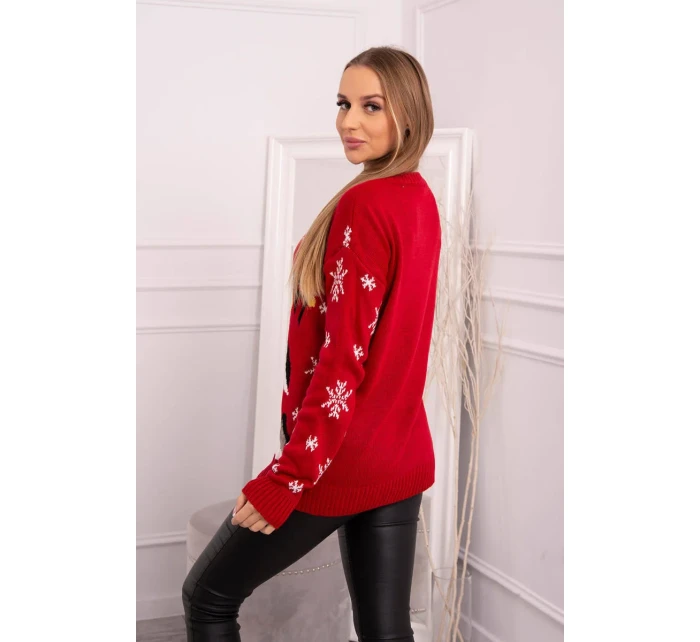 Vianočný sveter so sobom červený Vianočný sveter so sobom červený