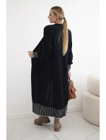 Sveter s vreckami námornícka modrá