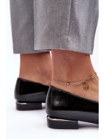 Mokasyny Damskie Lakierowane Z Ozdobą Czarne Camilena