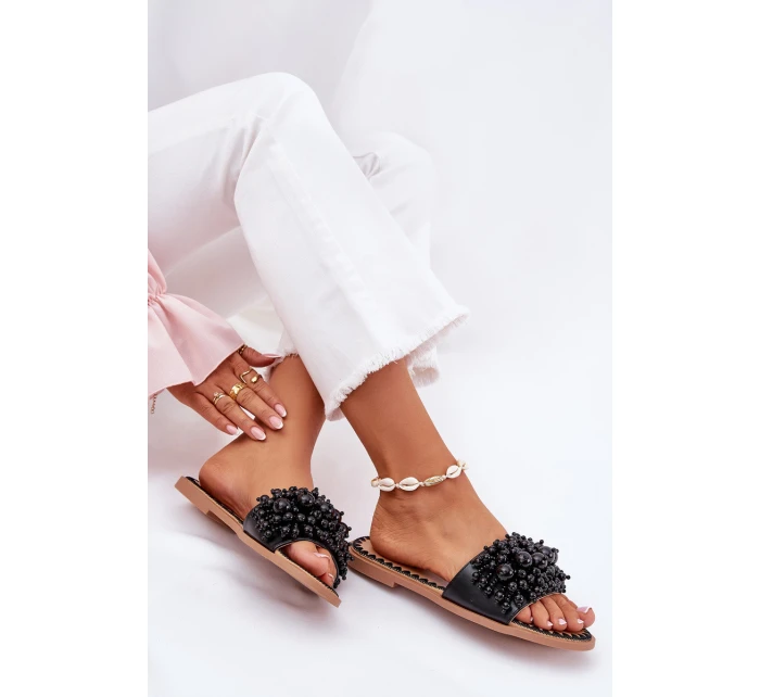 Dámské Plné Sandály S Ozdobnými Černé model 21687328 - Boto