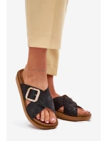 Klapki Damskie Z Klamrą Inblu ED000025 Czarne