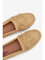 Dámské mokasíny s třásněmi Žluté model 21915094 - Boto