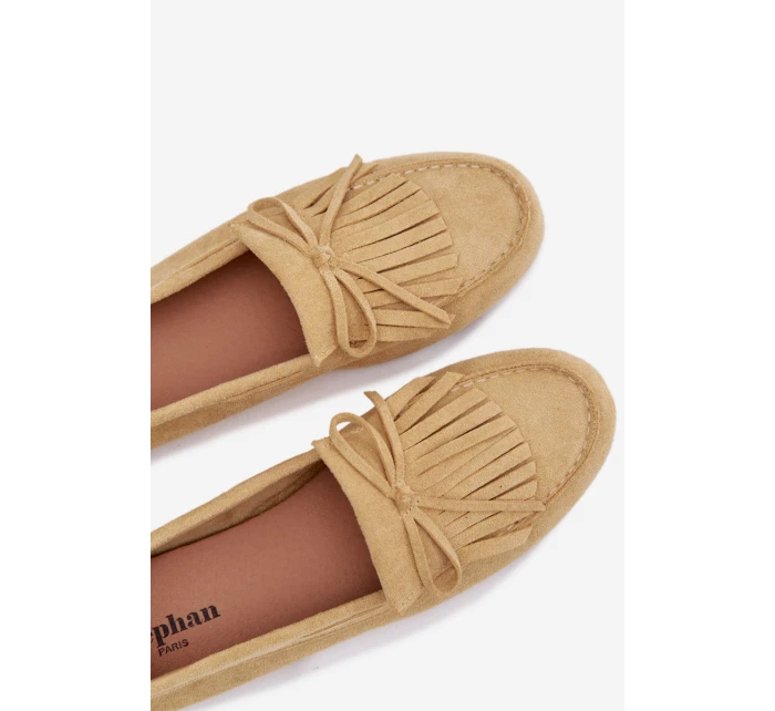 Dámské mokasíny s třásněmi Žluté model 21915094 - Boto