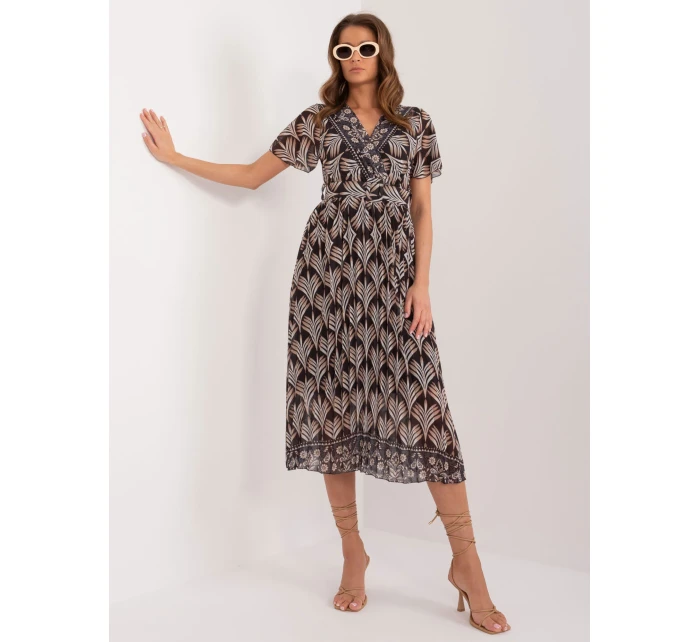 Šaty DHJ SK 11331 7.71 čierna a béžová