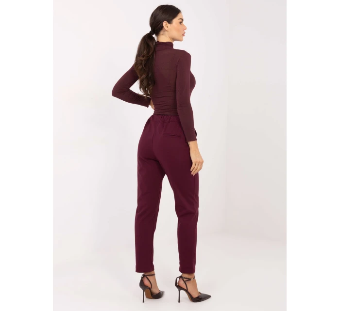 Spodnie IT SP model 21791053 bordowy - FPrice Spodnie IT SP model 21791053 bordowy - FPrice