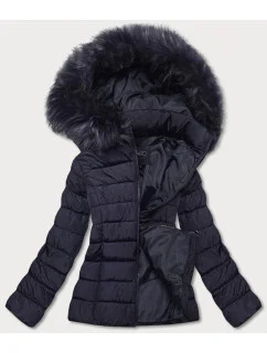 Tmavomodrá krátka dámska zimná bunda (YP-20091-55)