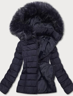 Tmavomodrá krátka dámska zimná bunda (YP-20091-55)