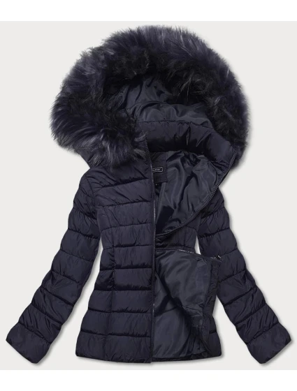 Dámska krátka zimná bunda tmavomodrá (YP-20091-55)