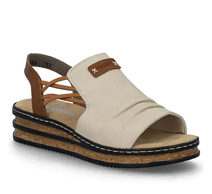 damskie na beżowe model 22087115 - Rieker