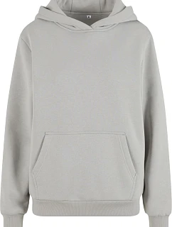 Build your Brand BY 289 Dámska mikina s kapucňou v oversize strihu „Fluffy“ 56.0289 light asphalt