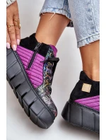 Skórzane Sneakersy Na Platformie Maciejka 06767-15 Fuksja