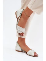 Skórzane Sandały Płaskie Maciejka 04614-46 Miętowe