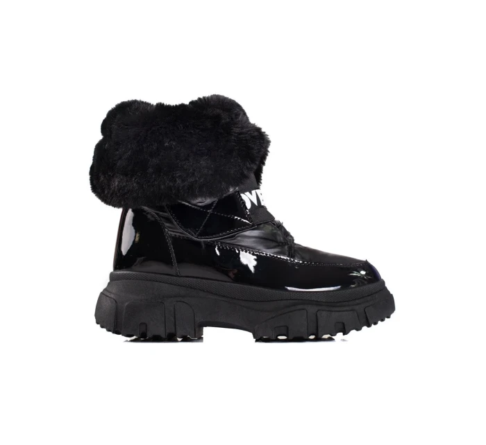 Moderní černé sněhule dámské bez podpatku Moderní černé sněhule dámské bez podpatku