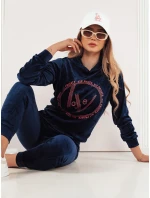 VIP PRIVATE tmavomodrý dámsky velúrový set FashionStreet AY0867