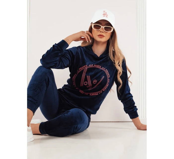 VIP PRIVATE tmavomodrý dámsky velúrový set FashionStreet AY0867