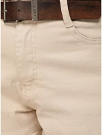 Dámske ležérne šortky s opaskom béžovej farby FashionStreet SY0502