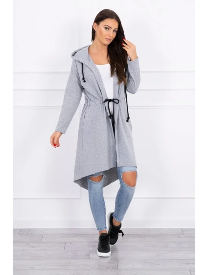 Dlhší zadný plášť sivý