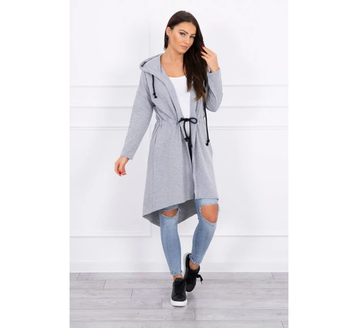 Dlhší zadný plášť sivý