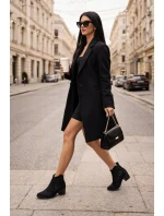 Dámské perforované cowboy boty na podpatku S.Barski HY61-8012 Černé