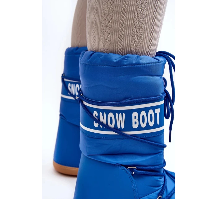 Dámské vysoké boty do sněhu modré model 20976125 - SWEET SHOES