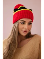 Dámska čiapka Kinga K297 červená+kiwi+čierna