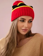 Dámska čiapka Kinga K297 červená+kiwi+čierna