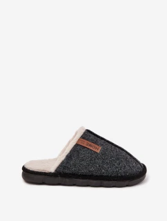 Pánské pantofle s teplým kožíškem Černé Darielle