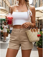 Spodenki damskie jeansowe beżowe model 22152742 - FashionStreet