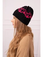 Dámska čiapka Kira K374 black+pink Dámska čiapka Kira K374 black+pink