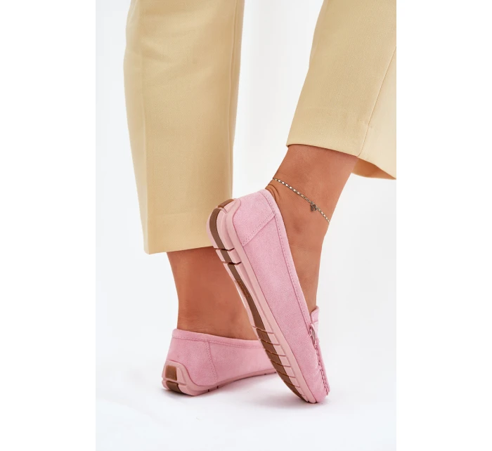 Damskie Zamszowe Mokasyny Jasnoróżowe Lenvie Damskie Zamszowe Mokasyny Jasnoróżowe Lenvie