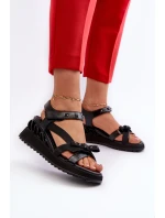 Sandały Damskie Z Kokardką D&A CR956 Czarne