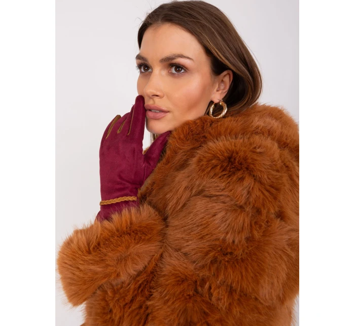 Rękawiczki AT RK model 19161922 bordowy - FPrice Rękawiczki AT RK model 19161922 bordowy - FPrice