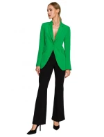 model 17626256 Bunda s jedním knoflíkem a asymetrickými kapsami černá - Moe model 17626256 Bunda s jedním knoflíkem a asymetrickými kapsami černá - Moe