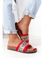 Nazouváky Na Korkové Podrážce Se Zirkony červené Be Nice