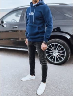 Pánska tmavomodrá mikina s potlačou FashionStreet BX5661 Pánska tmavomodrá mikina s potlačou FashionStreet BX5661