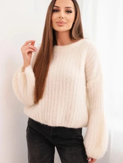 Dámský svetr z mohairu s model 21921174 rukávy ecru - K-Fashion