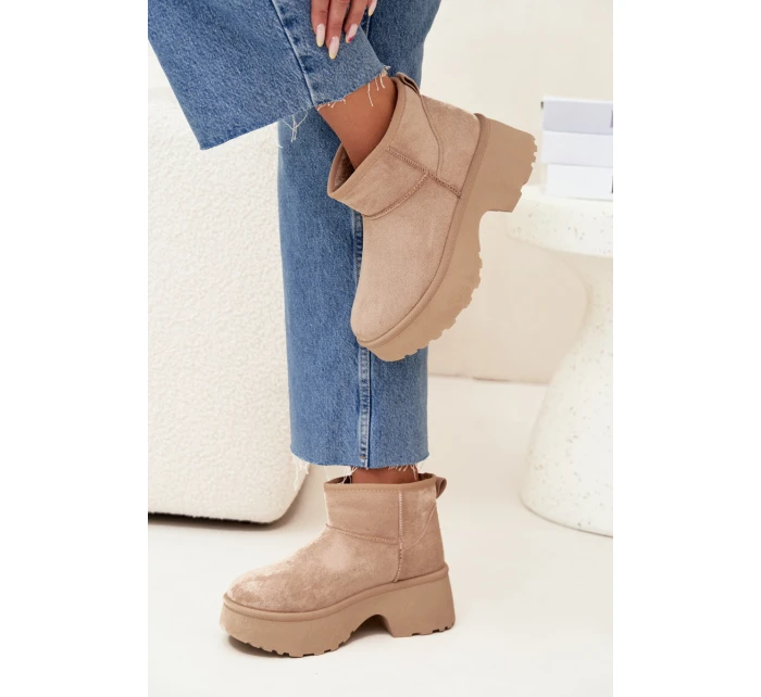 Dámské Nízké Sněhule S Kožíškem Khaki model 21706733 - Boto Dámské Nízké Sněhule S Kožíškem Khaki model 21706733 - Boto